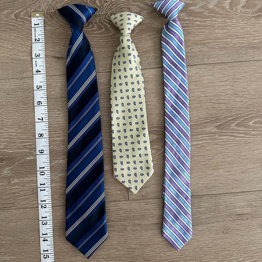 Elegant Kids Tie Set - Blue, Cream, Purple